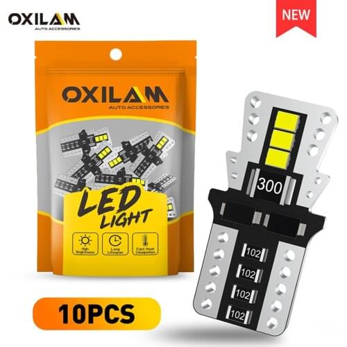 OXILAM 10pcs W5W T10 LED Canbus Bulb No Error LED Light for VW Golf 4 Golf 7 Passat b6 BMW f10 e39 e46 e90 e60 e87 Peugeot 408