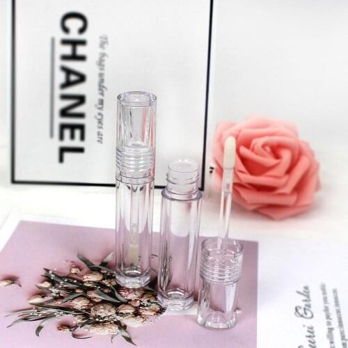 4ML full transparent plastic thick wall lip gloss empty tube makeup cosmetic lipgloss packaging container C123