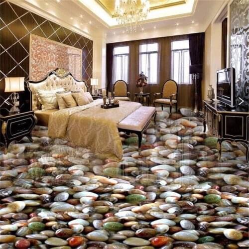 Custom flooring 3D murals high color pebble waterproof bathroom floor painting wallpaper self - adhesive Papel de parede 3d обои