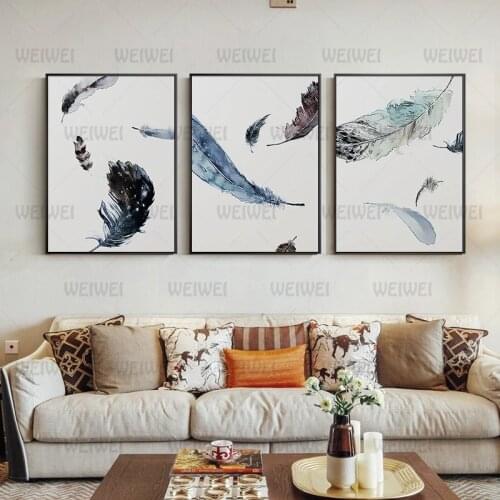 Home Decoration Multicolor Falling Feathers Poster Wall Art Canvas Painting Used To Decorate Bedroom Living Room