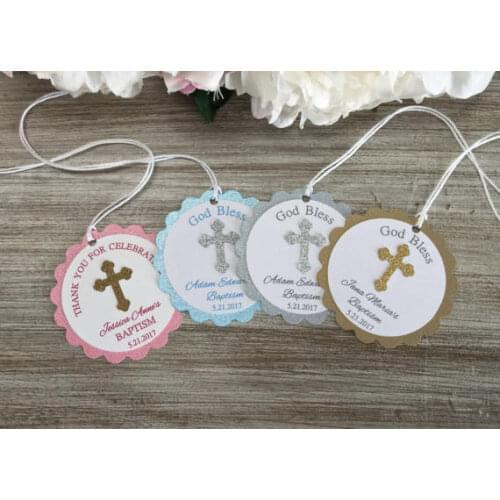 Custom First Communion Christening favor baby shower Gift Tags welcome favors Labels baptism birthday booking Cards