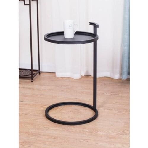 European-style Simple Small Side Table Iron Round Corner Table Wooden / Iron Desktop Living Room Table Coffee Table Tea Desk