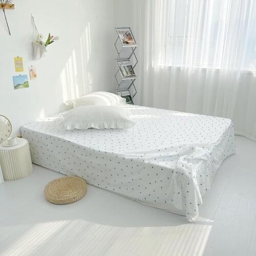 White 100% cotton flower bed sheet fitted sheet pure cotton quilt sheet bedding set double large sheet custom size sheet