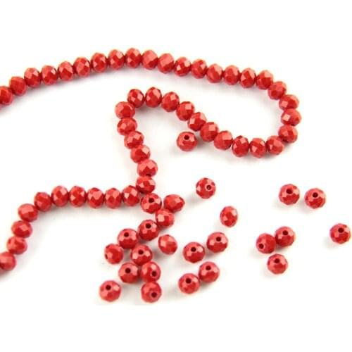 Pujiang Rondelle Crsytal 2/3/4/6/8mm Beads Porcelain Red/White Jade Rondelle Stone Loose Bead Curtain Glass Beads for Decoration