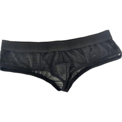 Sexy mens underwear boxers shorts male gauze breathable transparent trunk boxer underwear