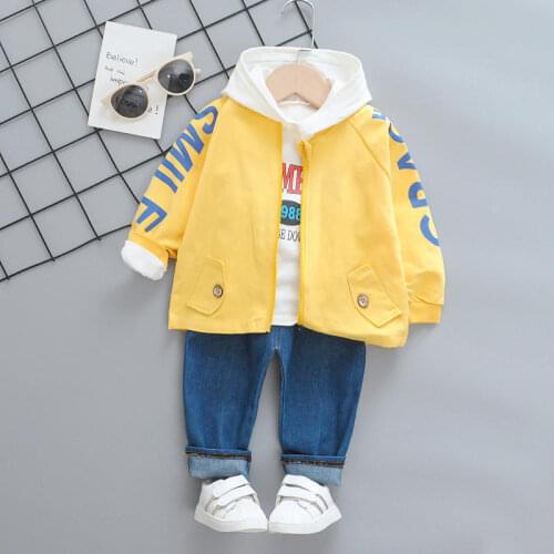 Spring Autumn Children Fashion Clothes Baby Boys Girls Jacket hoodies Pants 3Pcs/sets Kids Infant Clothing Toddler Tracksuit set