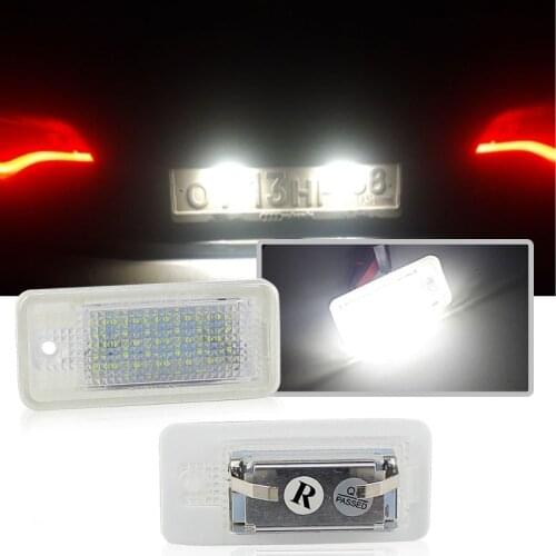 2Pcs For Audi License Number Plate Light For Audi A3 S3 A4 S4 B6 A6 S6 A8 S8 Q7 LED Car Lights 12V Auto Accessory