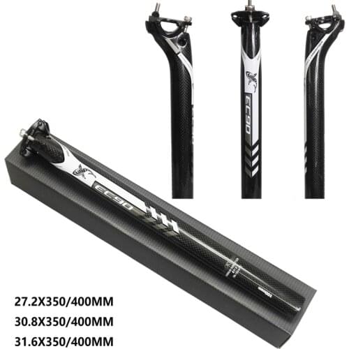 Volta 20mm 3 k selim de carbono cinza matt brilhante estrada mtb bicicleta tubo Do Assento 27.2/30.8/31.6*350/400mm bicicletas p