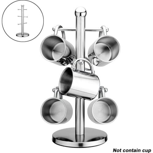 1Pc Nordic Stainless Steel Cup Holder Kitchen Countertop Mug Display Stand Drinkware Hanging Shelf