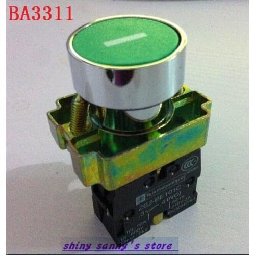 4Pcs/Lot BA3311 XB2-BA3311 1 NO Momentary Green Sign Flush Pushbutton