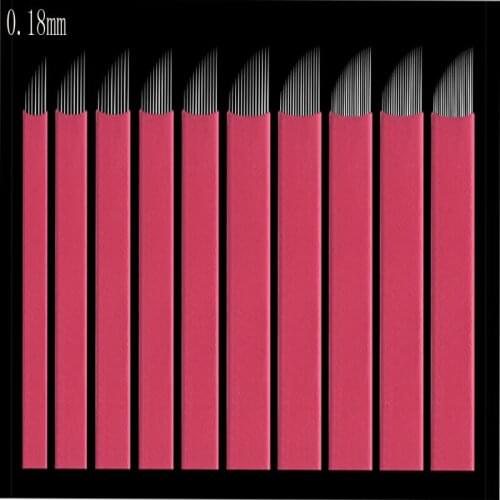 500pcs 0.18mm Red Lumina 7/9/11/12/14/21/12u/14u/16u Flex Para Microblading Tebori Fgratis For Permanent Makeup Tobori Pen