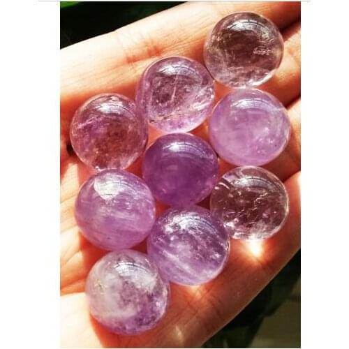 New arrivals 9 pcs 100% natural purple amethyst quartz crystal ball healing as g