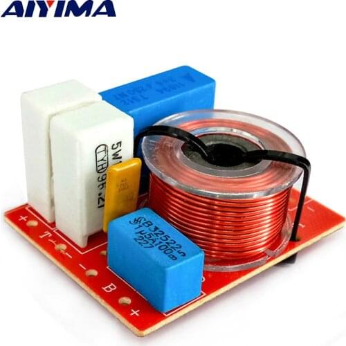 AIYIMA 2Pcs 80W 2 Way Audio Speaker Frequency Divider Treble Bass Crossover Filter For Bookshelf Audio Speakers DIY