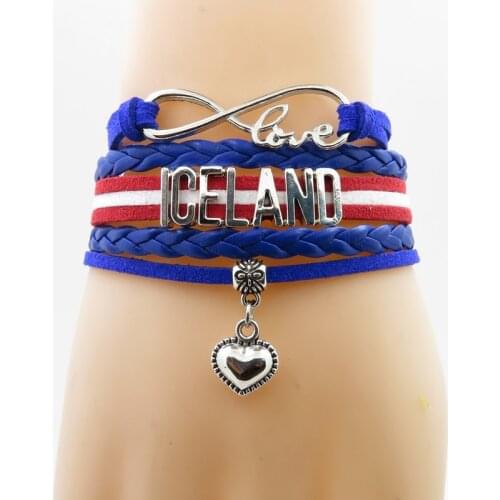 Infinity love iceland Bracelet Charm bracelet love iceland country bracelets & bangles love woman and man jewelry