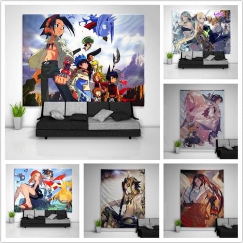 Shaman King Kyouyama Anna Asakura Yoh Tapestry Art Wall Hanging Sofa Table Bed Cover Home Decor Dorm Gift