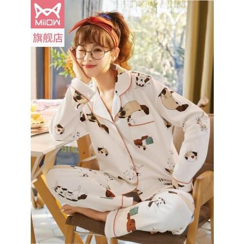 Cotton cardigan pajamas women loose size 2021 new summer womens cotton home dress set high quality