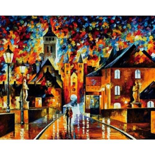 K2010 YIKEE Diamond Painting Full Drill Kit " Abstract Oil Scenery " Diamond Embroidery 5D DIY Diamonds Mosaic Cross Stitch