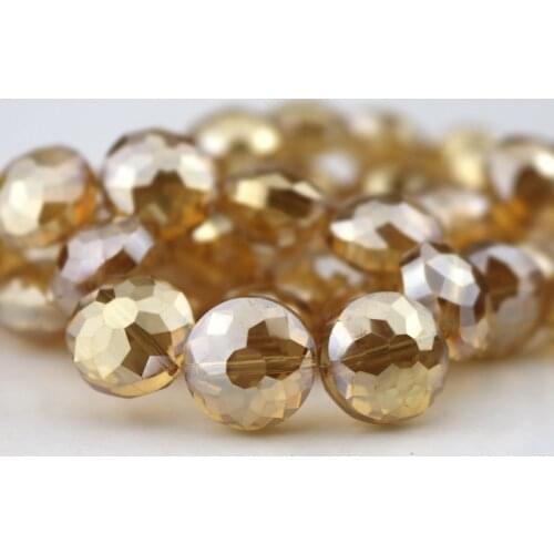 Chinese Cheap Glass Crystal DIY Beads Gold 10pcs/lot 8X14mm Faceted Flat Round Loose Spacer Beads For Jewelry Making
