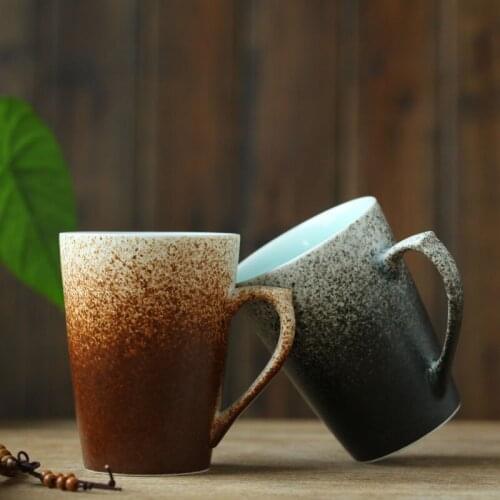 Creative Handcrafted retro ceramic mug Personalized color gradient ancient coffee cup Classic Cup