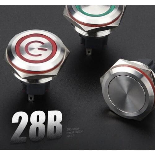 19MM 10A High Current Metal Button Switch 19mm with Lamp Self-locking and Self Reset Starting 5v12v24v220v DIY