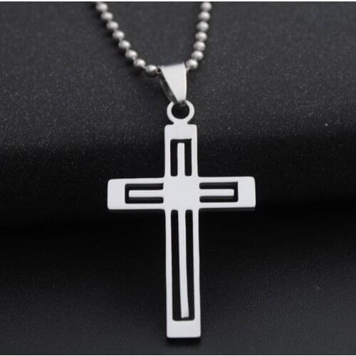 Gift 1 Stainless Steel Multilayer Cross Religious Necklace Jesus Faith Multi-layer Cross charm Hospital Life Symbol Jewelry