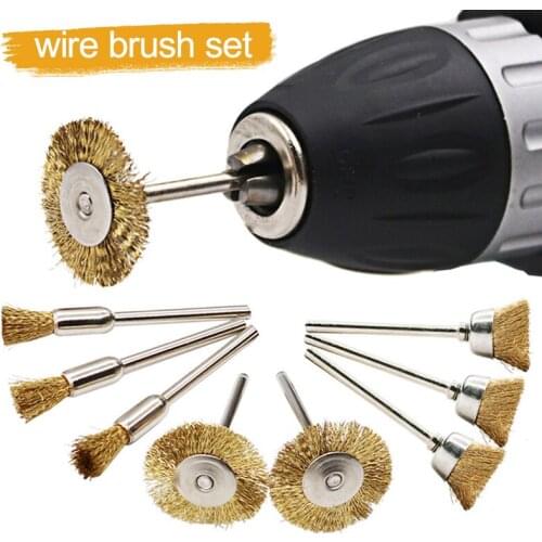 15Pcs Metal Brass Wire Wheel Polishing Pad Brush Set Kit For Dremel Rotary Tool Wire Brush Set