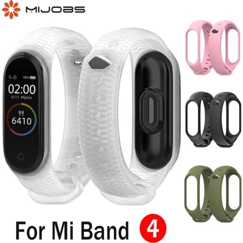 Original Mijobs Strap For Mi band 4 Silicone Strap For Xiaomi Mi Band 4 Bracelet Wristband Aurora Straps For Xiaomi Mi Band 3