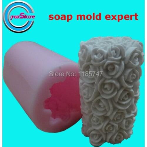 Great-Mold Rose Pillar Candle Mold 3D Soap Molds Decorating Silicone Mould Mouldings for Candle Making