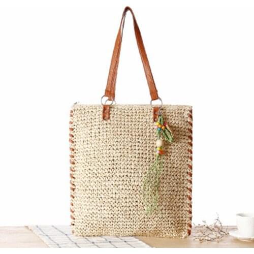 European and American style summer trendy handbags woven bag shoulder beach bag holiday leisure straw bag