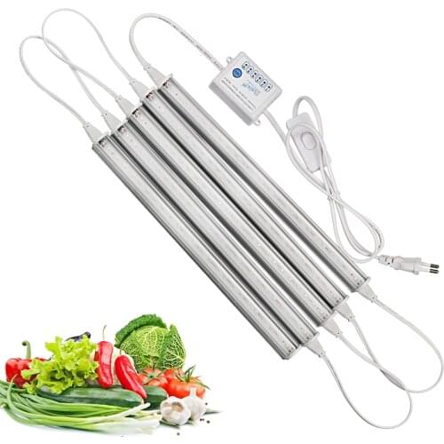 Full spectrum T5 tubes led grow light for hydroponic greenhouse tent plants growth seeding with 1-10 hours timer option