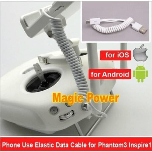 Android IOS Type C Portable Data Spring Cable Line for DJI Phantom 3/4 PRO + Inspire 12 Suitable for IPhone IPad Android Phones
