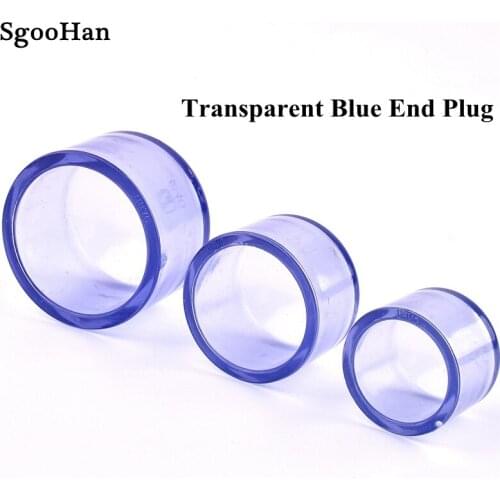 1pc Transparent End Plug UPVC Pipe Coupler Adapter End Cap Garden Irrigation Aquarium Fish Tank Connector Fittings I.D 20~160mm