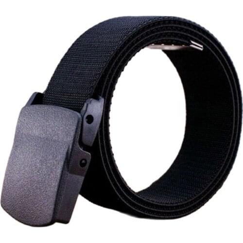 Pure color canvas belt men and women belt 110 cm -180 cm belt plastic buckle