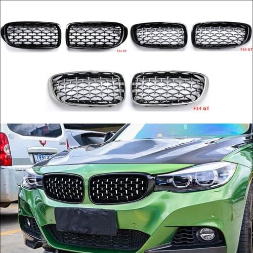 For Bmw F52 F45 F30 F10 G30 F34 F49 G01 F15 F16 E70 E71 G20 E90 Z4 E89 Car Tuning Front Diamond Kidney Silver Grill Mesh Grille