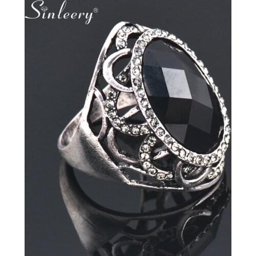 SINLEERY Rings With Crystals