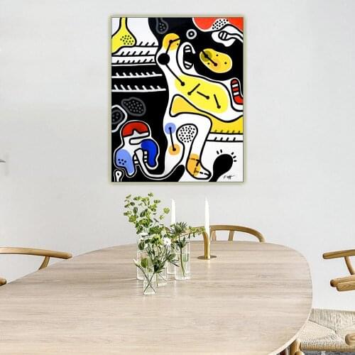 Les Temps Modernes, by Jean Pierre Petit Abstract cartoon style Canvas Oil Painting Aesthetic Picture Wall Decor Home Decoration