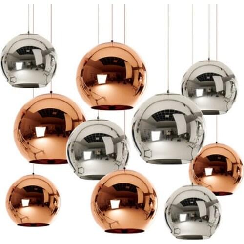 Modern mirror Glass Balls Pendant Light Cafe Restaurant Glass Industrial Decor Pendant Lamp Nordic Home Lighting Fixture