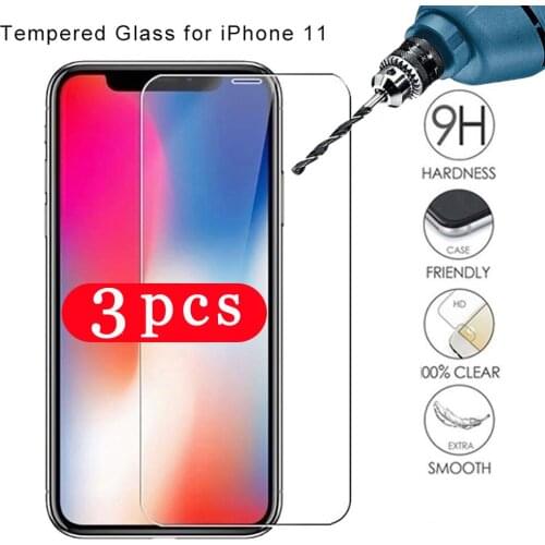3Pcs glass for iphone 11 pro X XR XS MAX 8 7 6 6S plus SE 2020 phone screen protector tempered glass smartphone protective film