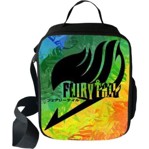 Fairy Tail Natsu Cooler Lunch Bag Cartoon Girls Portable Thermal Food Picnic Bags for School Kids Boys Lunch Box Tote