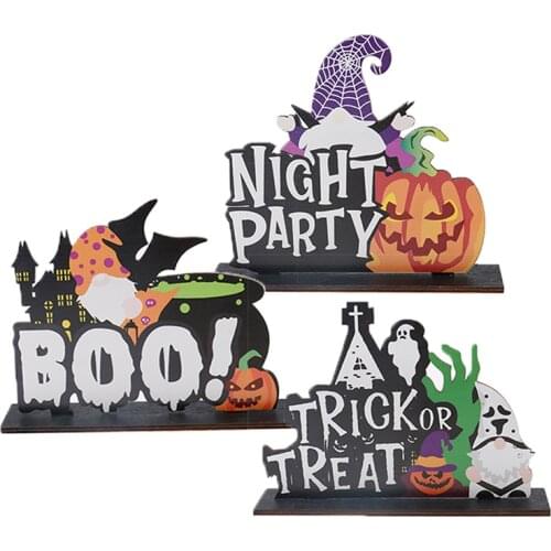 Happy Halloween Table Decorations Pumpkin Table Centerpieces Wooden Candy Day Table Decorations