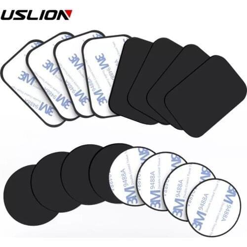 USLION 9PCS Metal Plate For Car Phone Holder Universal Iron Sheet Disk Sticker Mount Mobile Phone Magnet Stand For Smart Phone