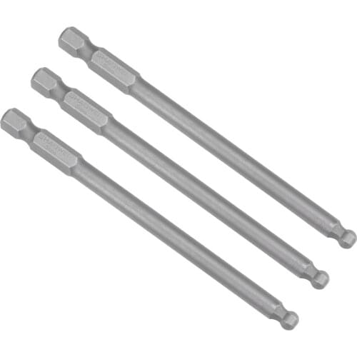 Uxcell 3 Pcs H5 (5mm) Ball End Screwdriver Bits S2 Steel Magnetic 3.9 Inch Long Drill Bit with 1/4 Inch Hex Shank for Drill
