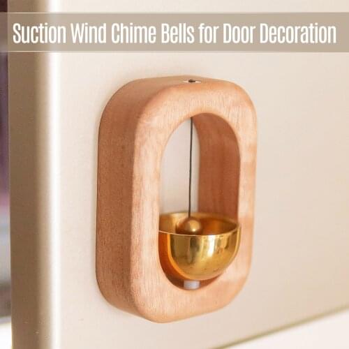 Suction Wind Chime Doorbell Decoration Refrigerator Door Closet Wood Windchime Bells Home Garden Windchime Musical Instruments