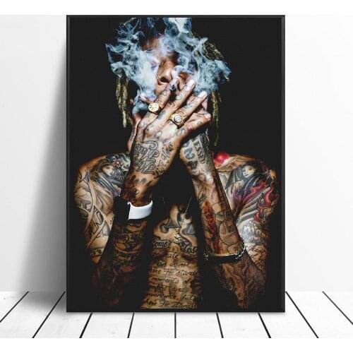 Wiz Khalifa Rap Music Hip-Hop Art Fabric Poster Print Wall Pictures For living Room Decor canvas painting posters and prints