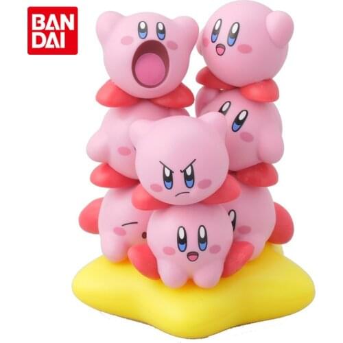 Japan Genuine Kirby Desktop Decoration Jenga Ornaments Cute Anime Action Figures Collectible Model Gifts Toys for Kids