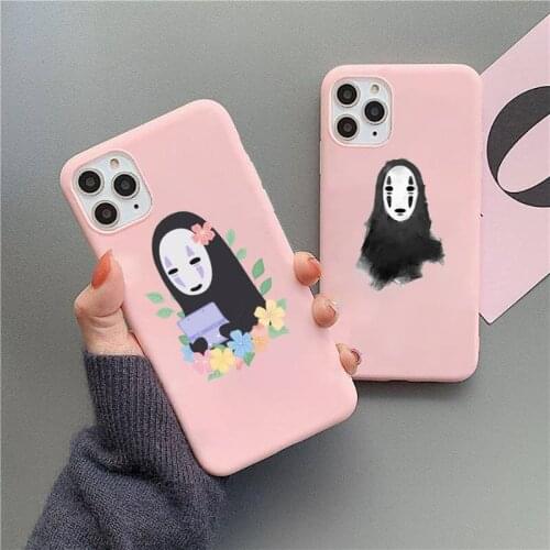 Spirited Away Faceless man funny Phone Case Candy Color for iPhone 6 6S 7 8 11 12 XS X SE 2020 XR mini pro Plus MAX mobile bags
