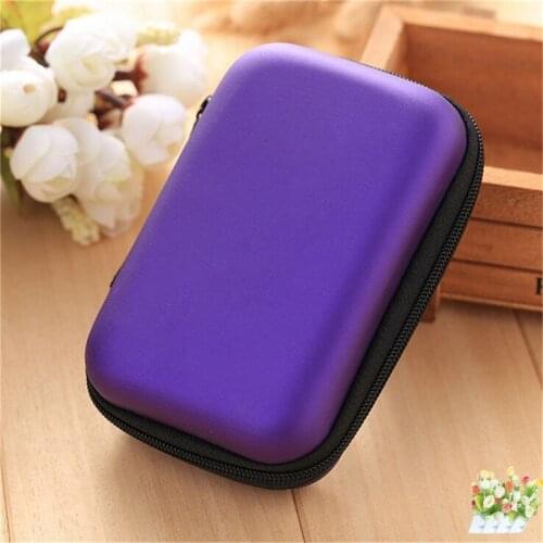 Mini Zipper Protective Usb Cable OrganizerHard Headphone Case EVA Leather Earphone Bag Portable Earbuds Pouch box