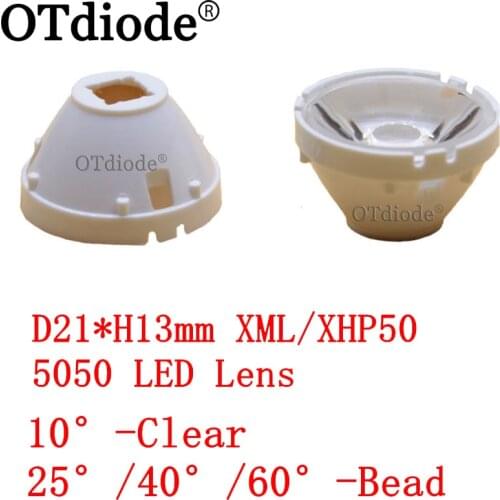 10pcs CREE XML LED XML2 LED XHP50 LED Lens 20mm white holder 10/25/45/60 degree LED LENS/Reflector Collimator