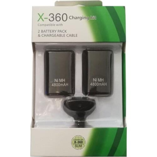 2Pcs Rechargeable Battery Pack 4800mah Replacement Battery Pack controller for XBOX 360 charging during games with a USB cable