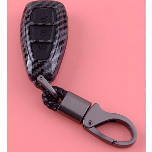 3 Buttons Car Remote Key Fob Case Shell Cover Plastic Fit for Ford Fiesta Focus Kuga C-Max Galaxy Carbon Fiber Style